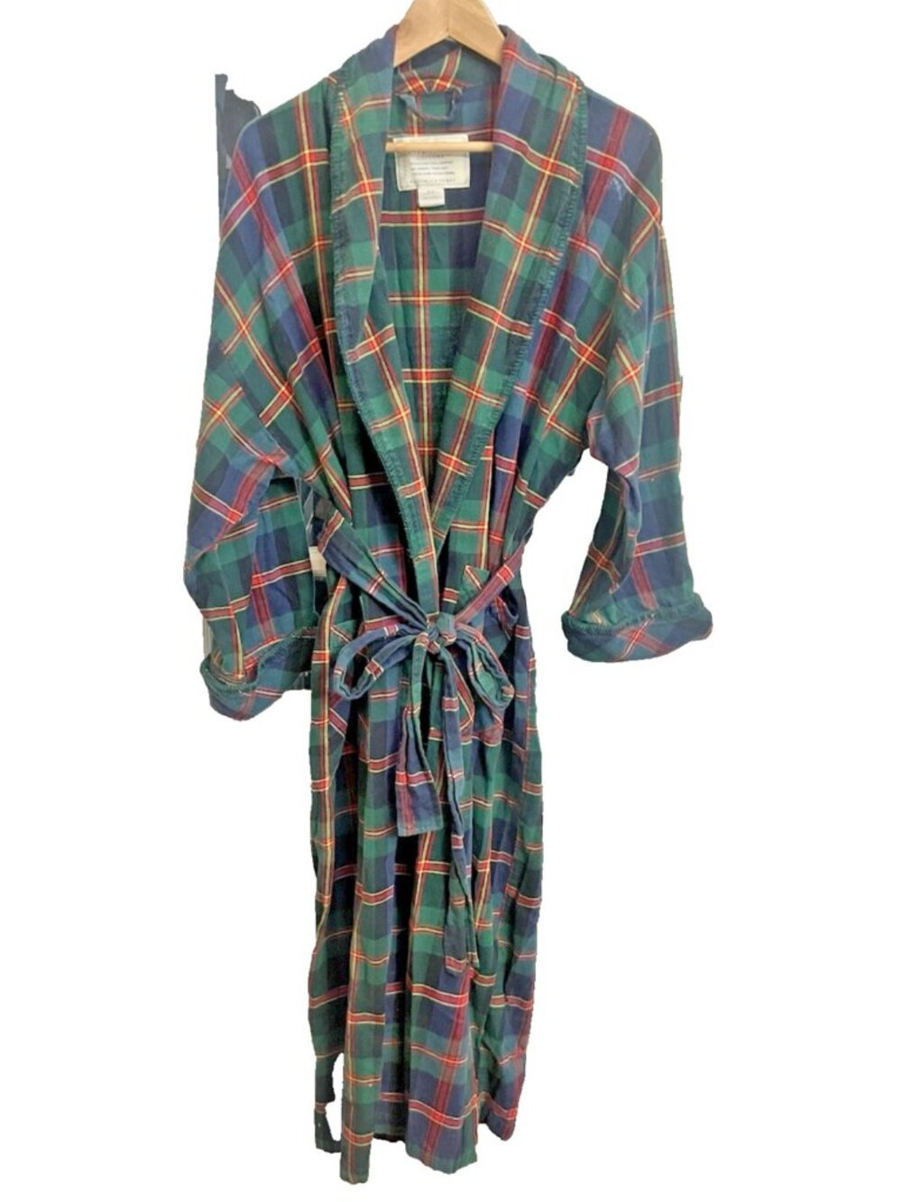 Victoria’s Secret Country Robe Holiday Cottagecore Red Green Fleece Plaid Long